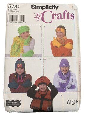 Simplicity Crafts 5781 Fleece Accessory Patterns Elaine Heigl Designs Uncut